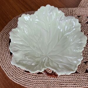 Vintage Carlton Ware Made in England Leaf Shape Ceramic Dish in Light Mint Green
